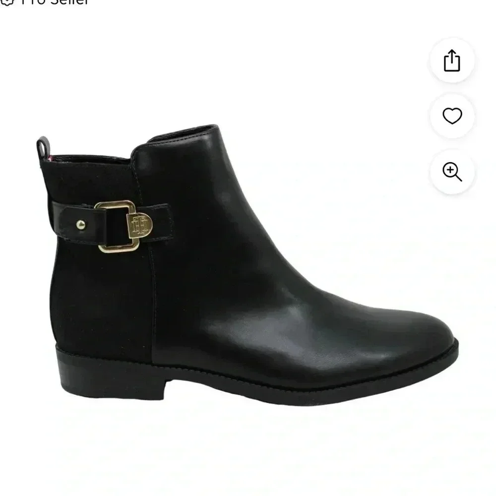 Tommy Hilfiger Inella black closed toe ankle booties sz 8 nwob